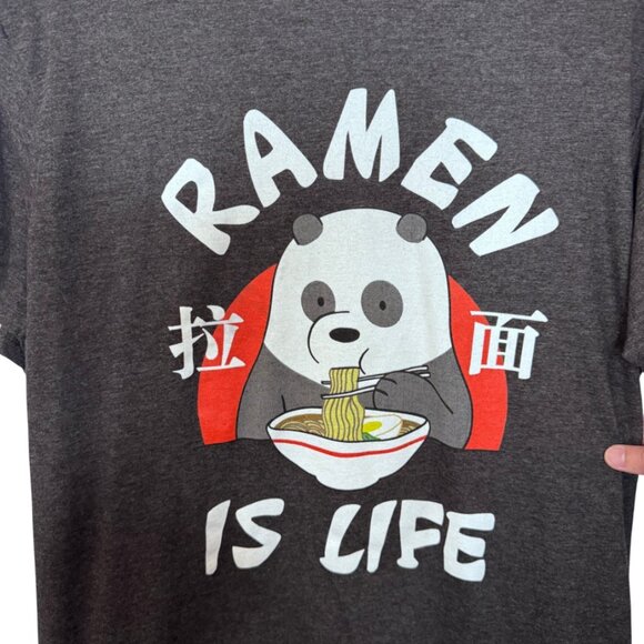 Cartoon Network We Bare Bears black Ramen Is Life unisex t-shirt size L - Picture 3 of 5